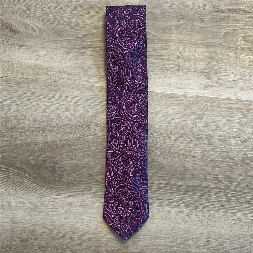Ted Baker Silk Tie Purple Paisley Men’s Tie,